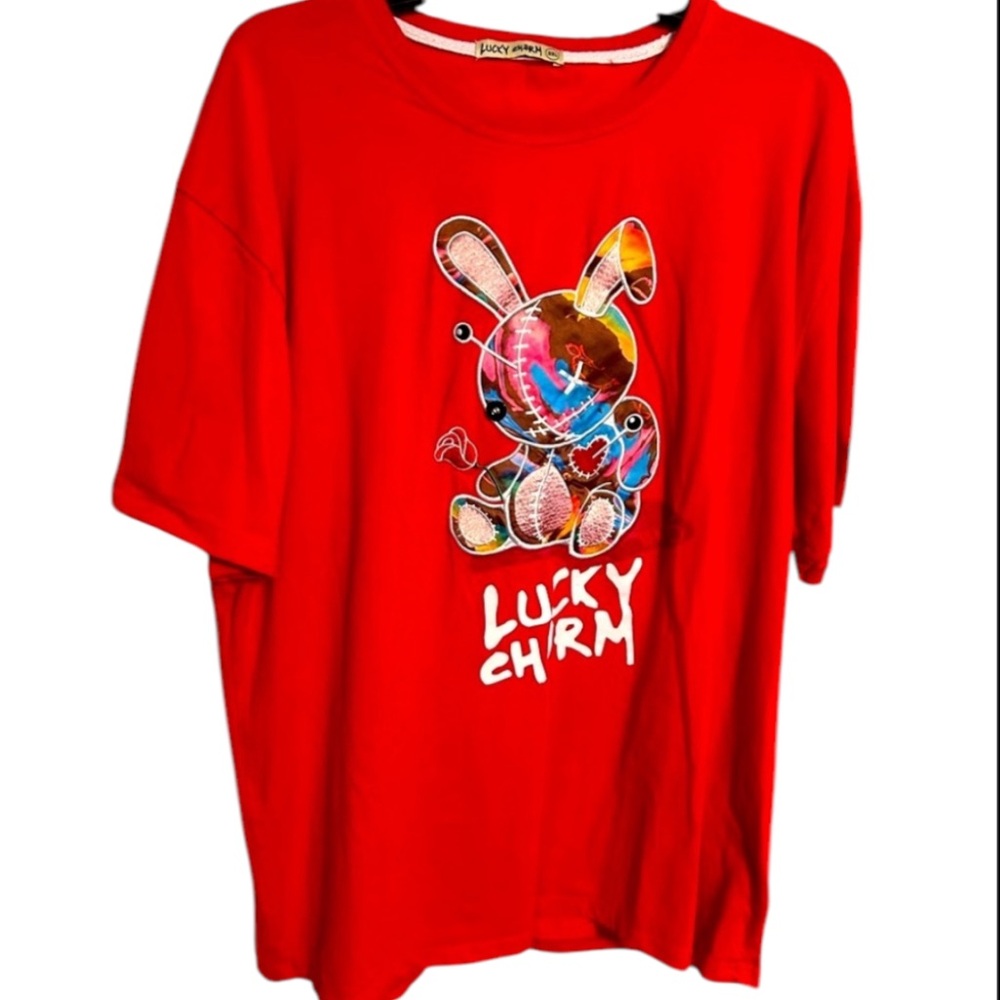BKYS Mens Lucky Charm Crew Neck T-Shirt RED 3XL
